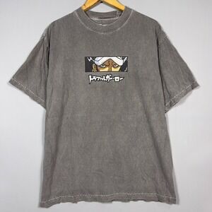 Hypland One Piece Graphic T-Shirt Mens Size Large Wash Grey Anime Streetwear